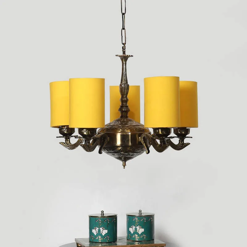 Bielo Cylindrical Golden Antique Ceiling Lamp media 2