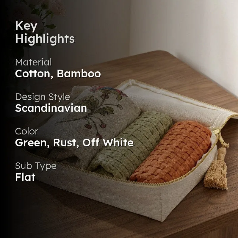 Plushara Bamboo Cotton Hand Towels with Canvas Box - Set Of Three media 2