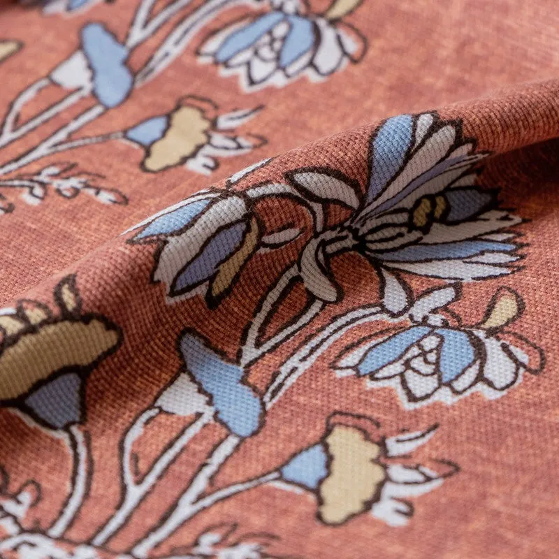 Tranquebar Home Grand Petals Polyester Curtains(Rust) - Set Of Two media 5