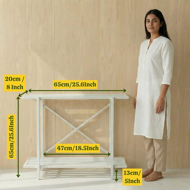 Floriva Metal Planter Stand - White media 6