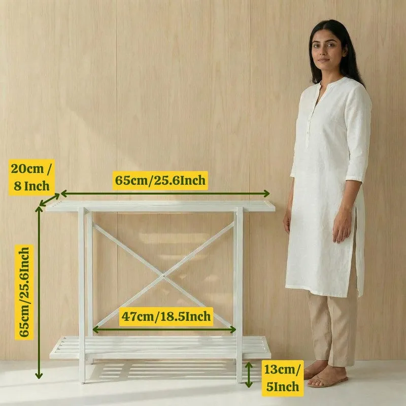 Floriva Metal Planter Stand - White media 6