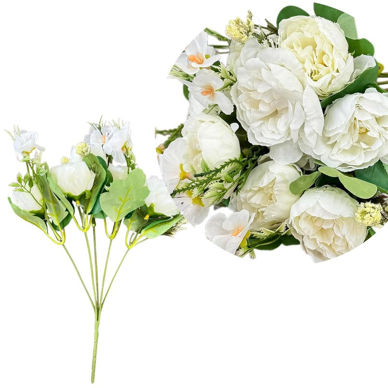 Whisper Rose Artificial Flower (White) - Set Of Two media 8