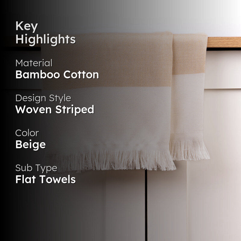 Prittle Pat Bamboo Cotton Bath Towel - Beige media 2