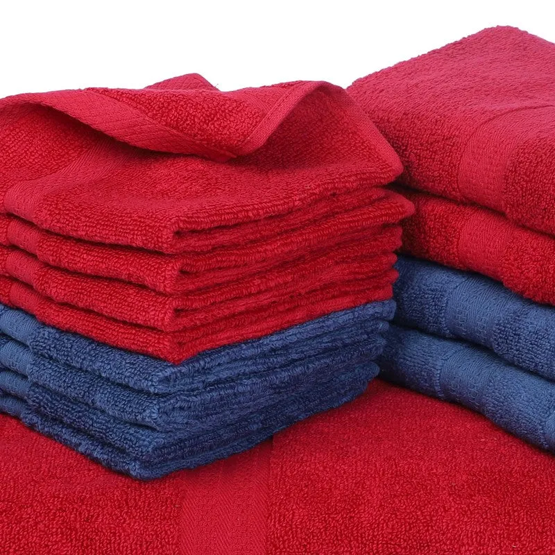 Astra Solids Towel Set (Red, Blue) Fourteen Piece Set media 4