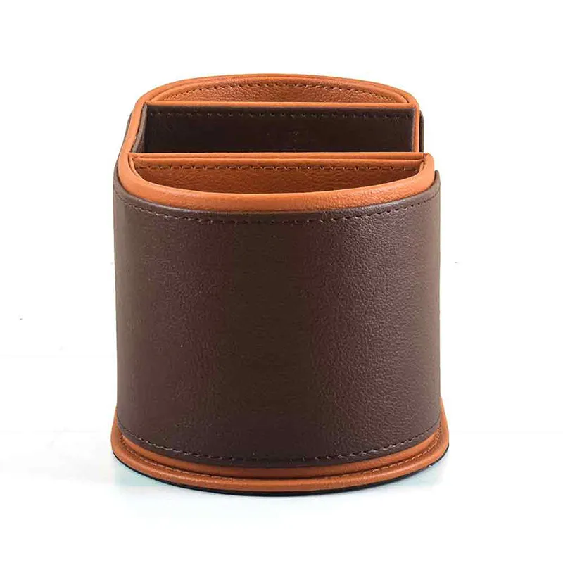 Tisca Curve Faux Leather Desk Organizer - Brown media 6