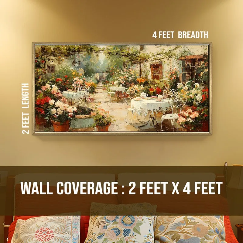 Sunlit European Patio Retreat Wall Art media 8