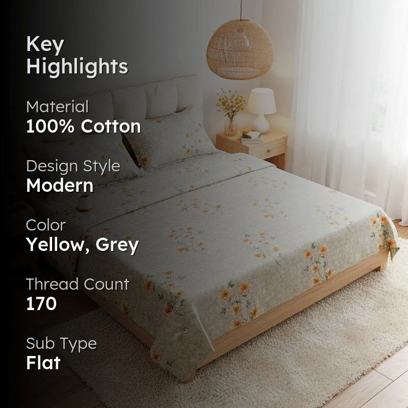 Floral Candy Cotton Bedsheet - 170 TC media 2