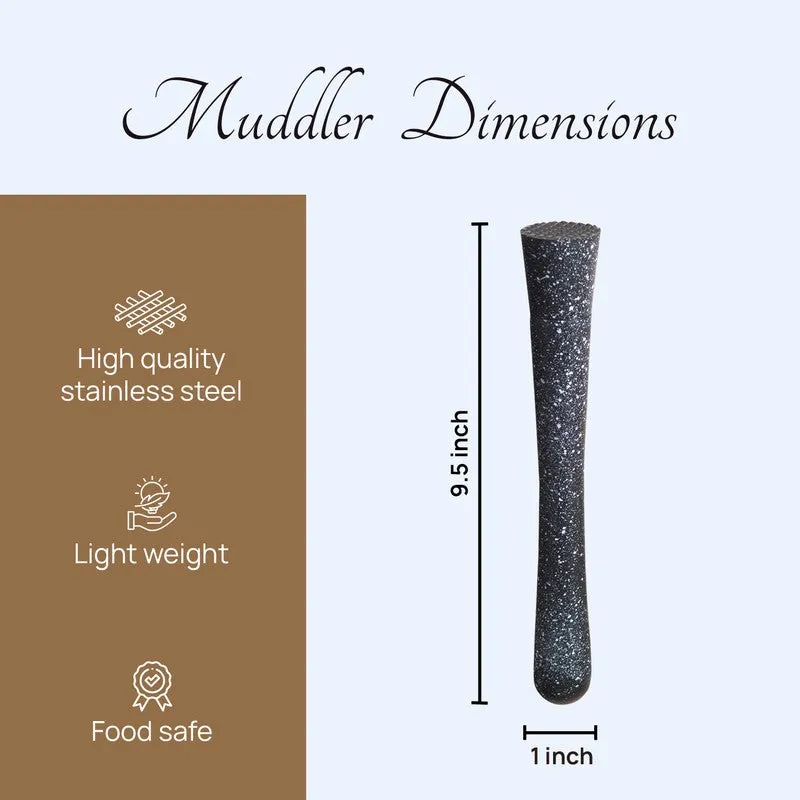 The Sleek Smash Stainless Steel Muddler - Black media 6
