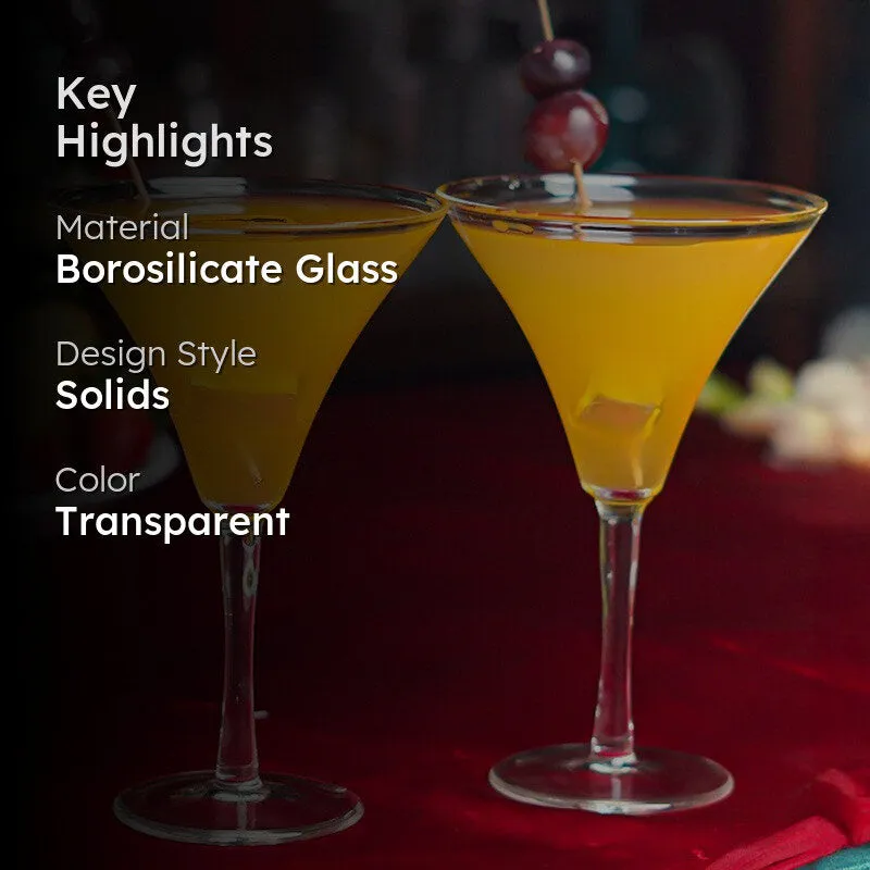 Scarlet Glow Martini Whiskey Glasses(200 mL) - Set Of Two media 2