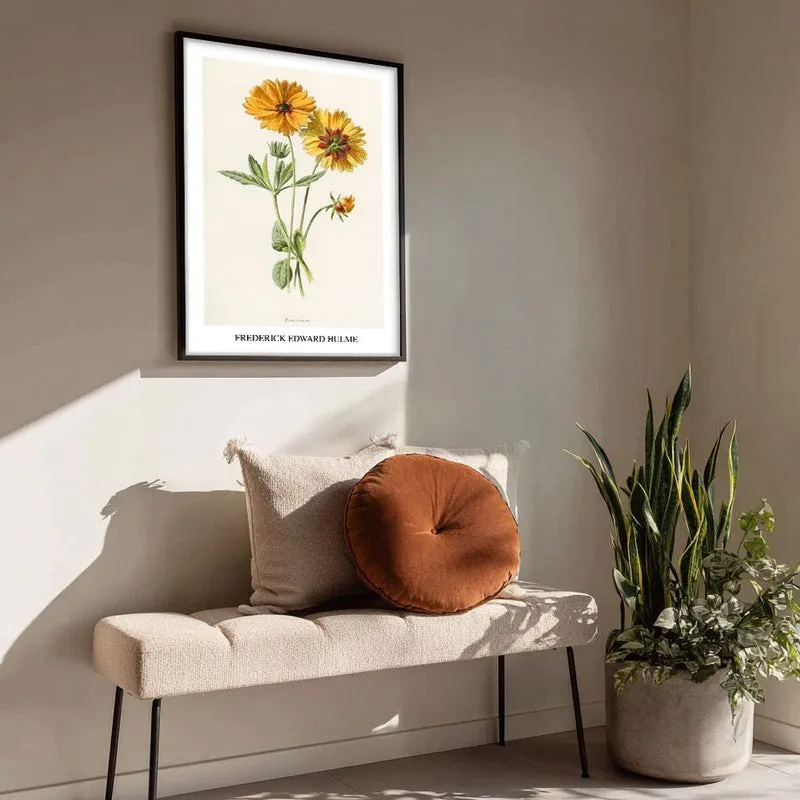 Coreopsis Frederick Edward Hulme Archival Canvas Wall Painting - Black Frame media 4