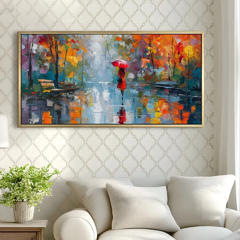 Autumnia Canvas Wall Painting With Frame media 4