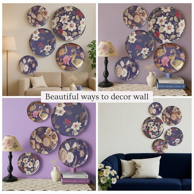 Oriental Blooms Wall Plate - Set Of Five media 4