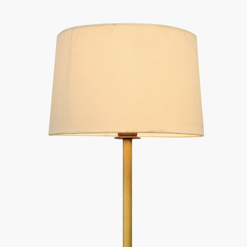 Timber Metal Leaf Floor Lamp - Beige & Gold media 3