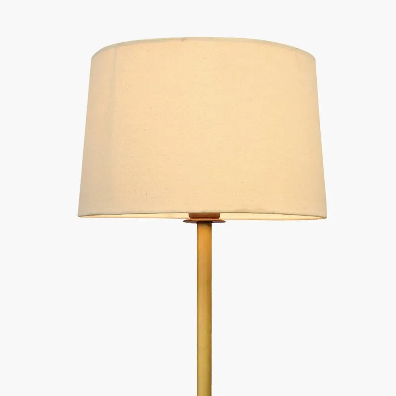 Timber Metal Leaf Floor Lamp - Beige & Gold media 3