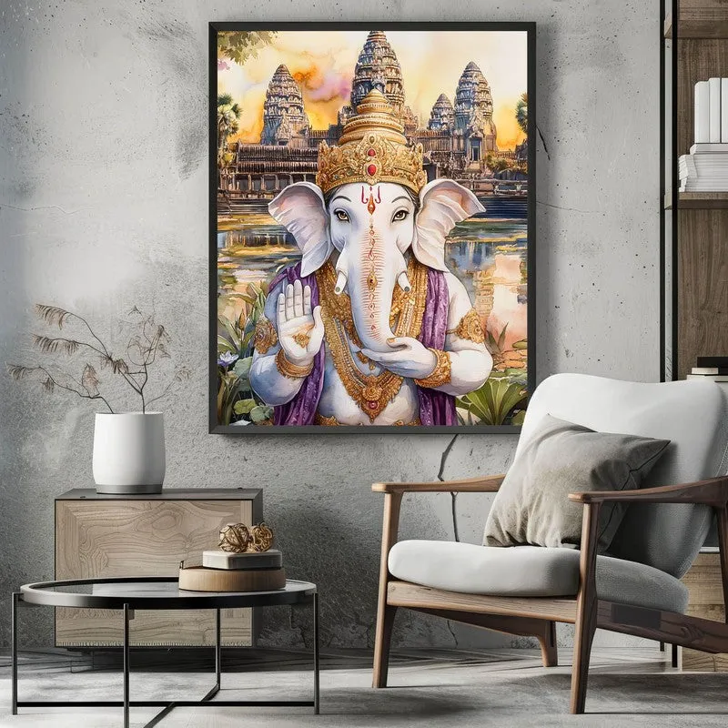 Mangalamurti Spiritual Archival Paper Wall Painting With Frame - Black media 3
