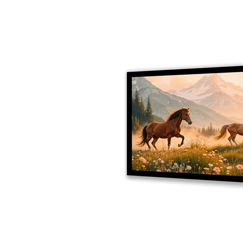 Horses in Meadow Wall Art with Black Frame media 5