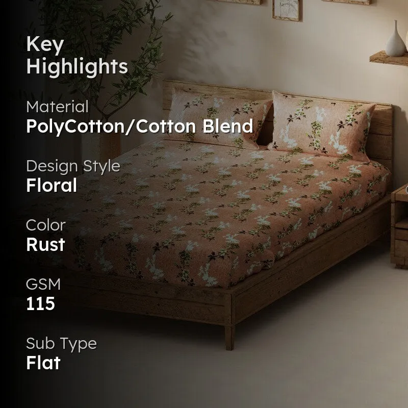 Ulrix Bedsheet (Rust) - 115 GSM media 2