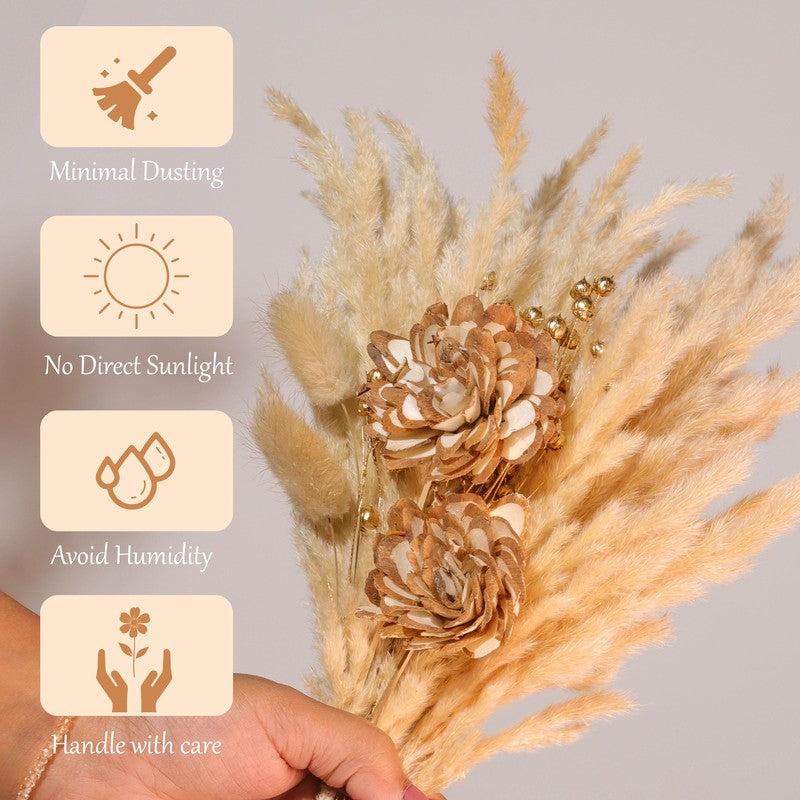 Floral Delight Dried Flower Bunch - Brown media 5