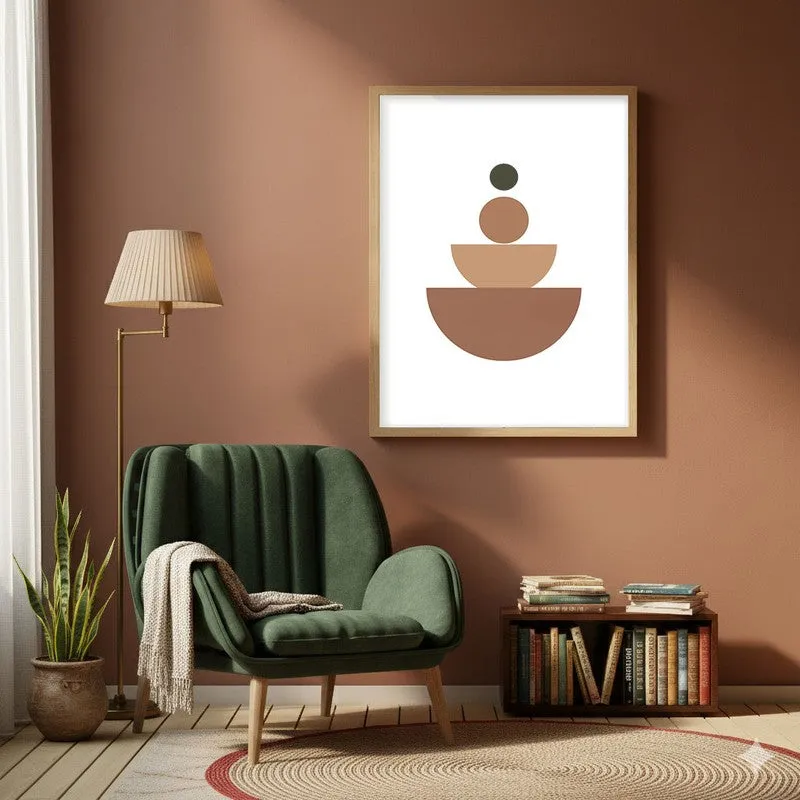 Vertical Calm Canvas Wall Painting With Brown Frame media 6