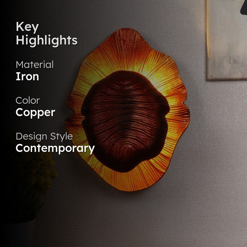 Amber Shell Iron Wall Lamp media 2