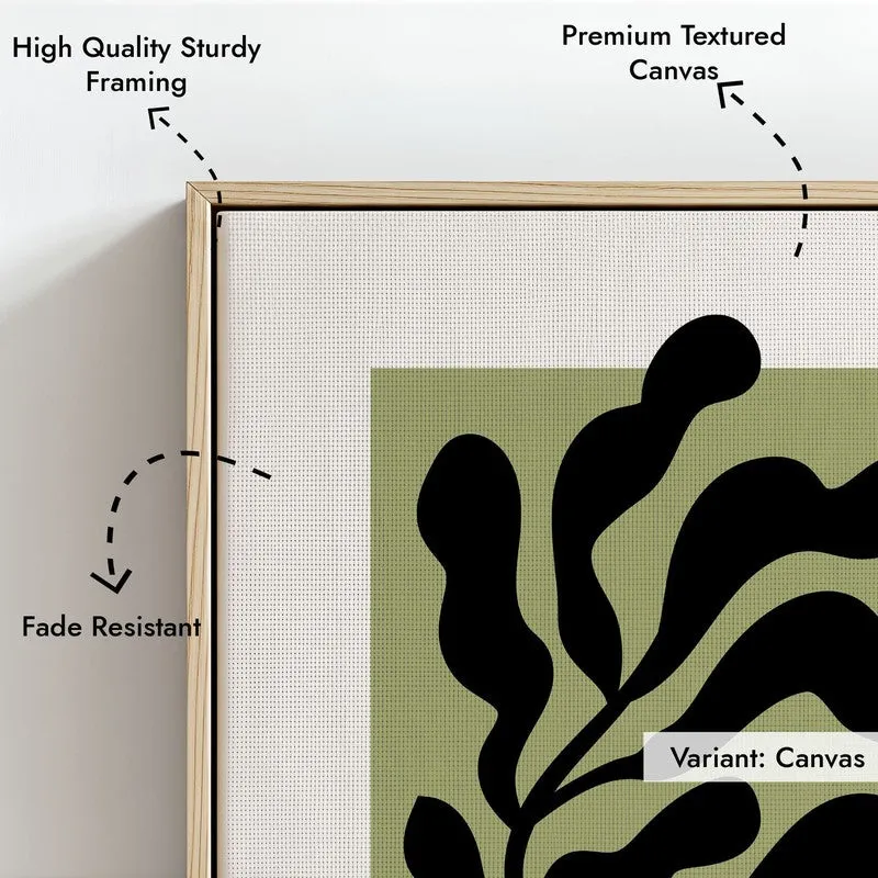 Boho Frond Canvas Wall Painting With Brown Frame media 7