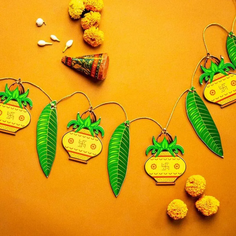 Kalash And Mango Leaf Festive Toran media 1