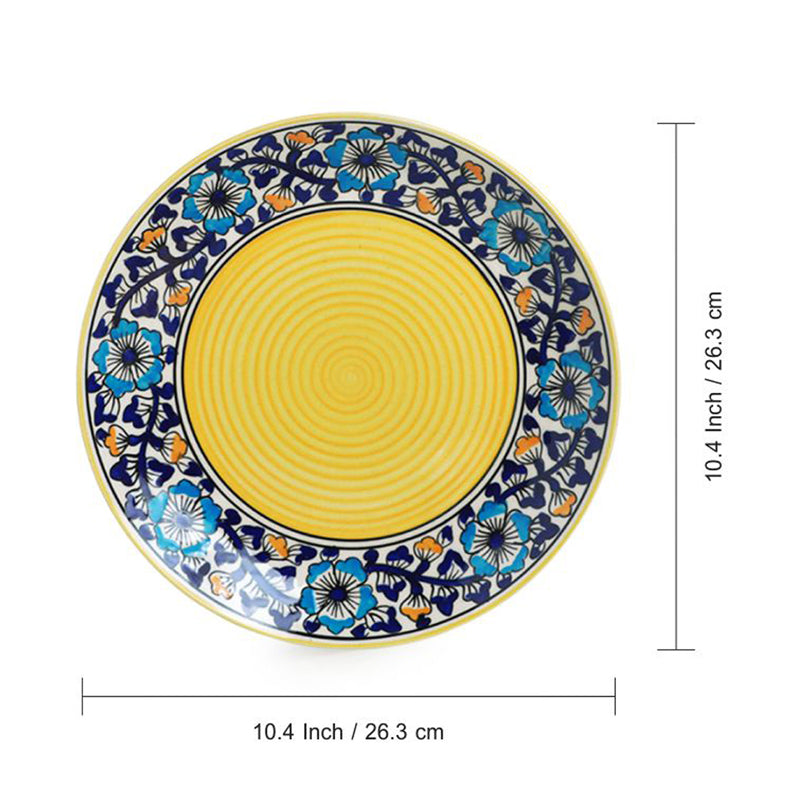 Indigo Garden Handpainted Microwave Safe Ceramic Dinner Set (220 mL Each) - 3 Piece Set media 6