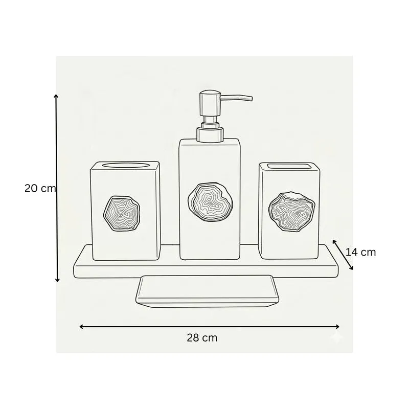 Kade Agate & Marble Bathroom Set - White media 6