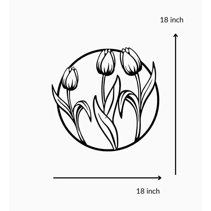 Tulips Bloom Black Iron Wall Accent media 5