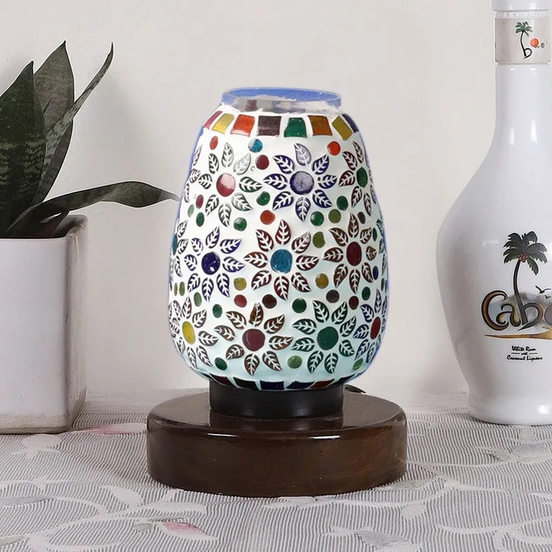 Aurelinea Glass Table Lamp With Wooden Base - Multicolor media 4