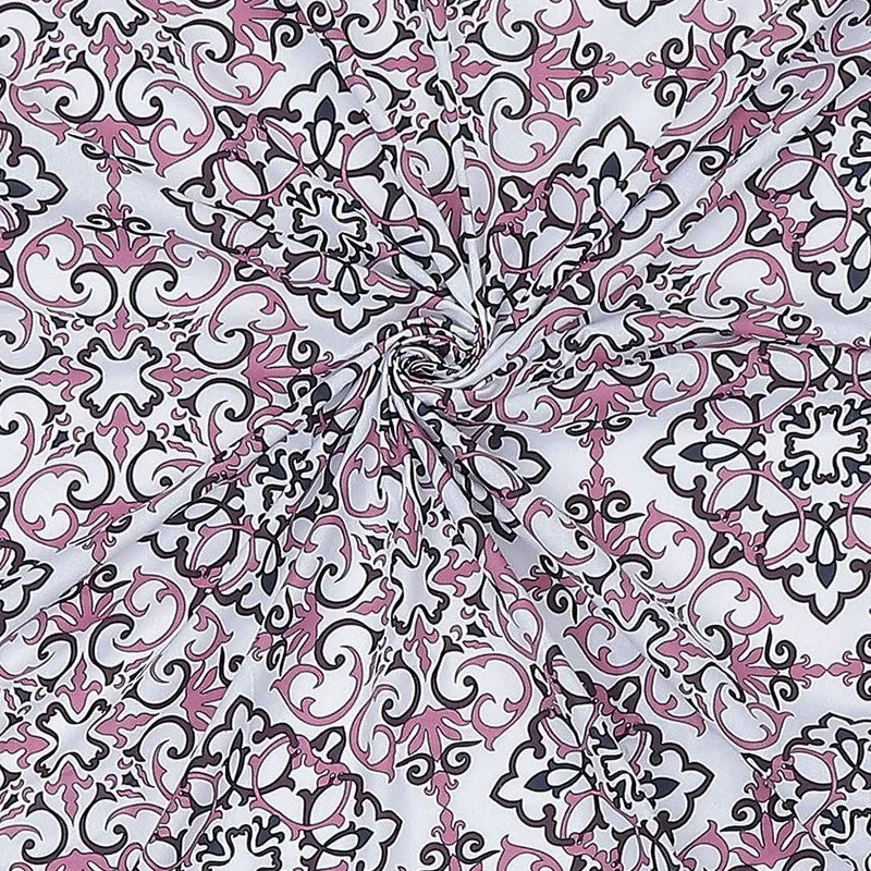 Monte Carlo Petal Aura Cotton Bedsheet (Brown,White) - 104 TC media 10