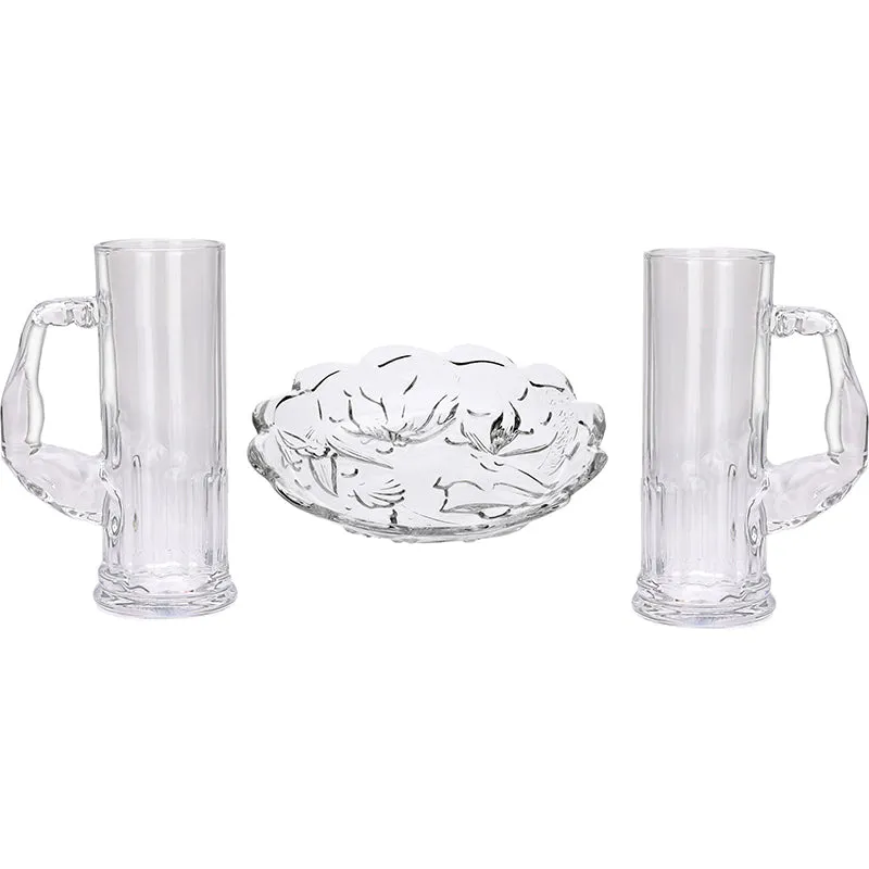 Odilon (600 ML) Beer Glass & Snack Plate Combo - Three Piece Set media 4