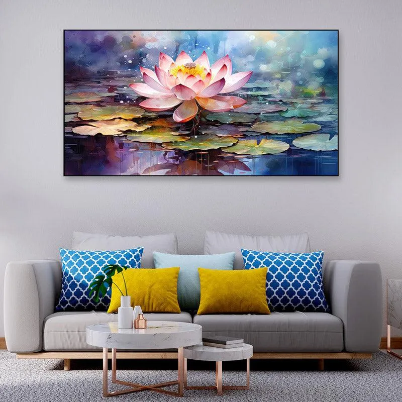 Lotus Blush Canvas Wall Painting With Frame media 3