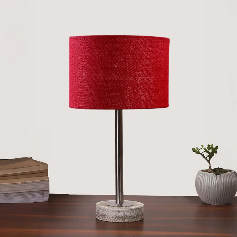 Sienna I Rodin Wooden Table Lamp - Maroon,Silver,White media 3