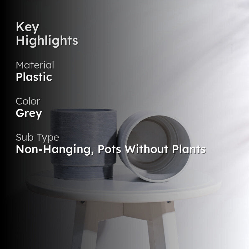 UGAOO Oslo Planter for Home & Balcony Garden- Light Grey media 2