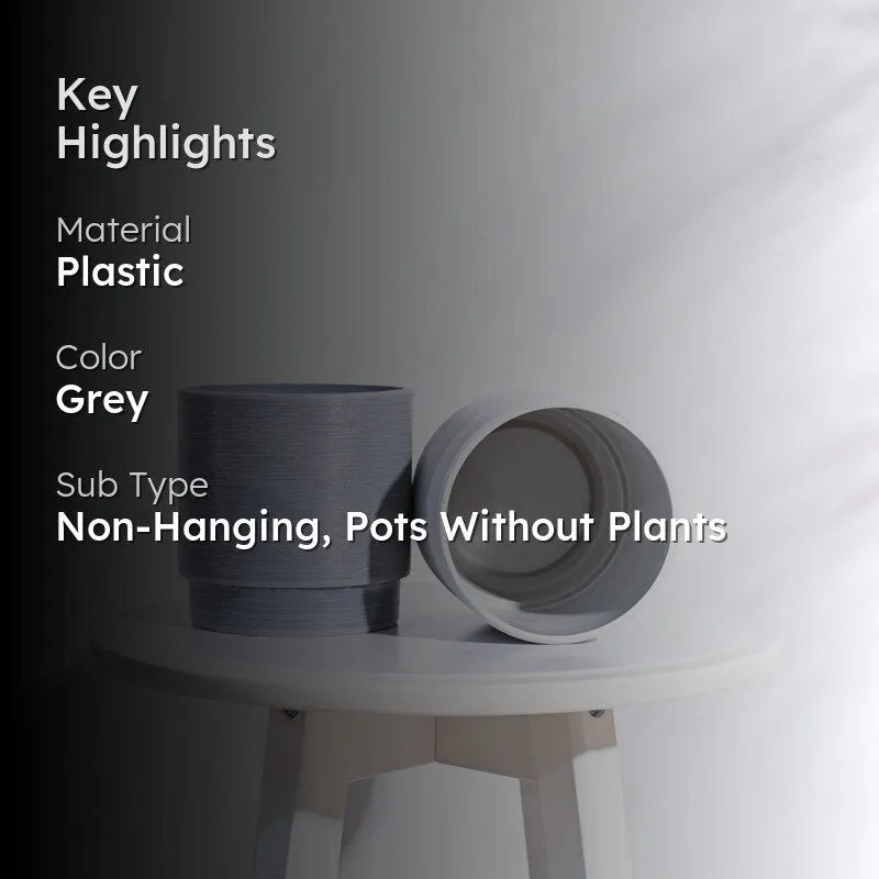 UGAOO Oslo Planter for Home & Balcony Garden- Light Grey media 2