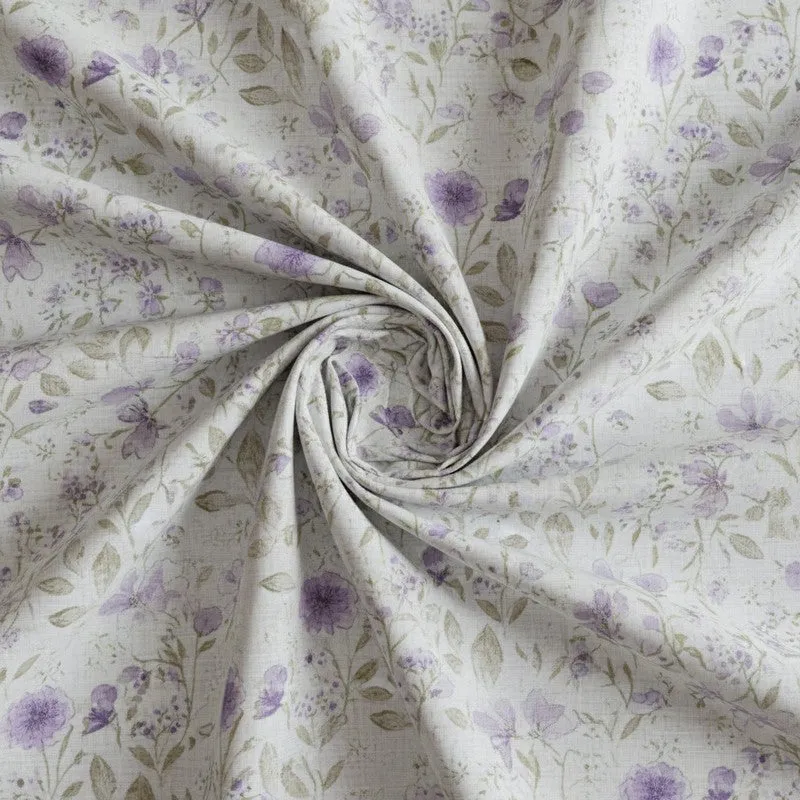 Harmony Floral Cotton Bedsheet (Purple) - 180 TC media 5