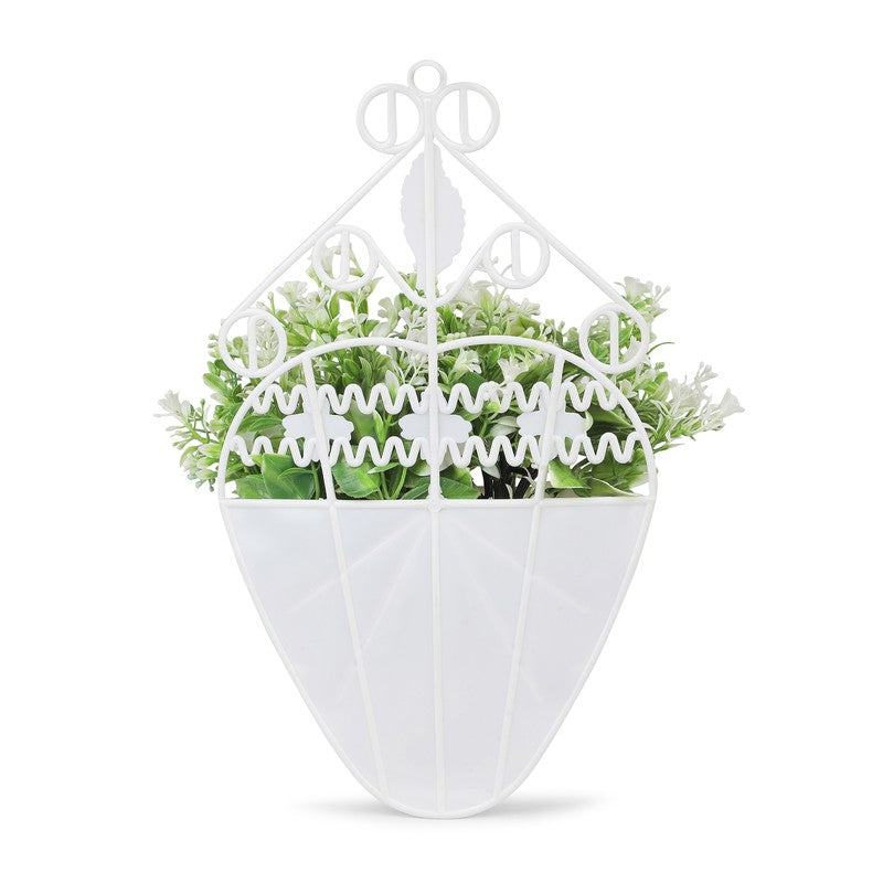 Softline Jasmine Artificial Flower With Wall Pot (White) - Set Of Two media 6