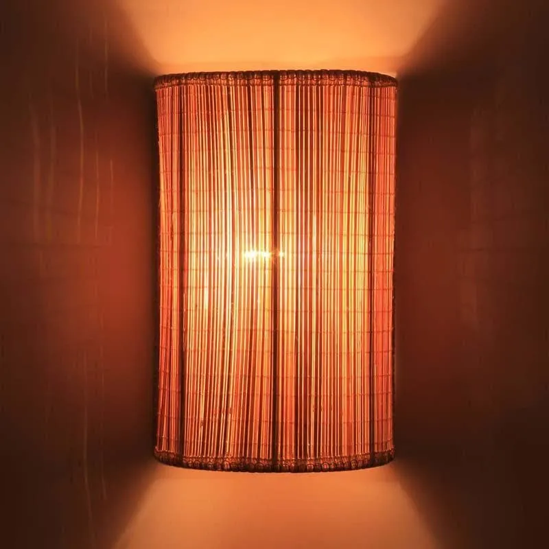 Hemisphere Bamboo Wall Lamp - Beige media 5