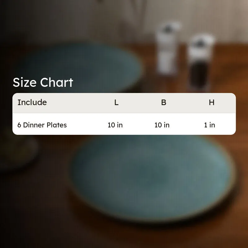 Ceramic Dinner Plates (Aqua Blue) - Set of Six media 10