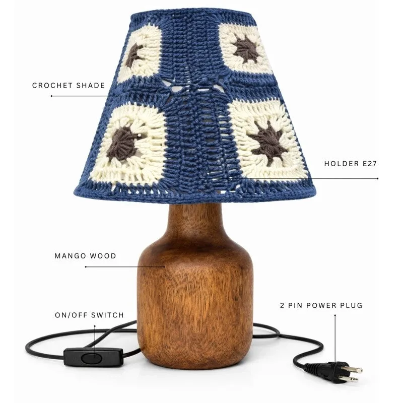 Belvora Crafted Wooden Table Lamp - Blue media 6