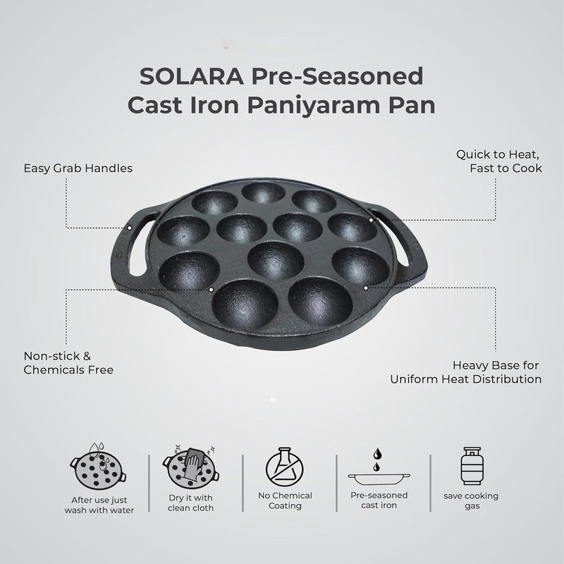 Solara Ever Heat Matte Finish Cast Iron Cookware Sets - Two Piece Set media 6