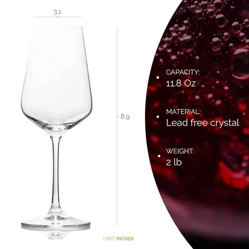 Stella Bohemia Crystal Red Wine Glasses (350 mL Each) - Set Of Six media 4