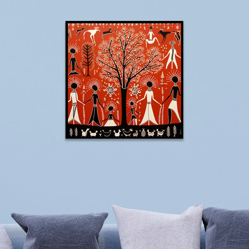 Scarlet Tribe II Canvas Wall Art With Frame media 1