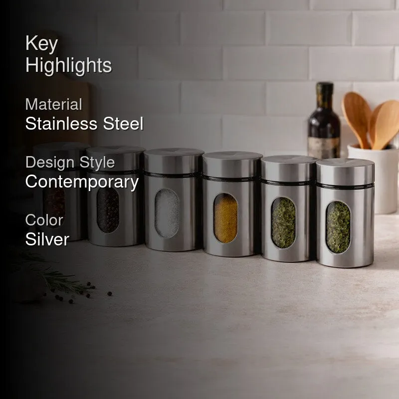 Clear Fresh Stainless Steel Jar (300 mL Each) - Set Of Six media 2