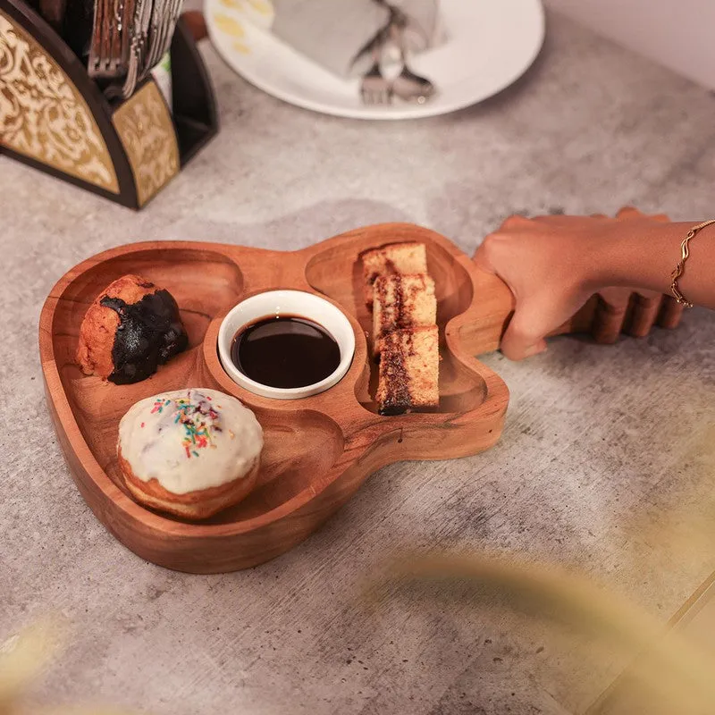 Pine Charm Appetizer (Wood,Ceramic) Platter - Two Piece Set media 3