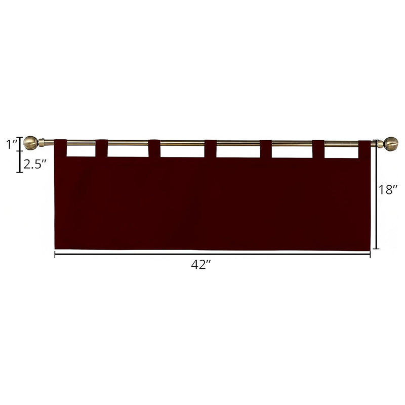 Tab Tale Flat Curtain Valance (Burgundy) - Set Of Two media 9