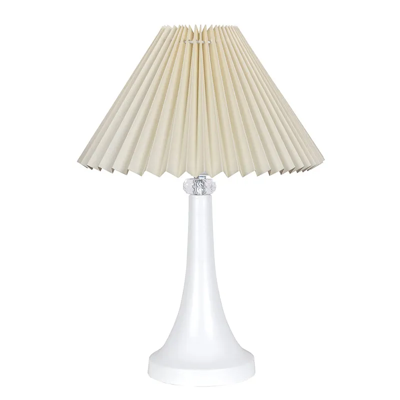 Aneiro French Pleat Metal Table Lamp - Ivory,White media 3