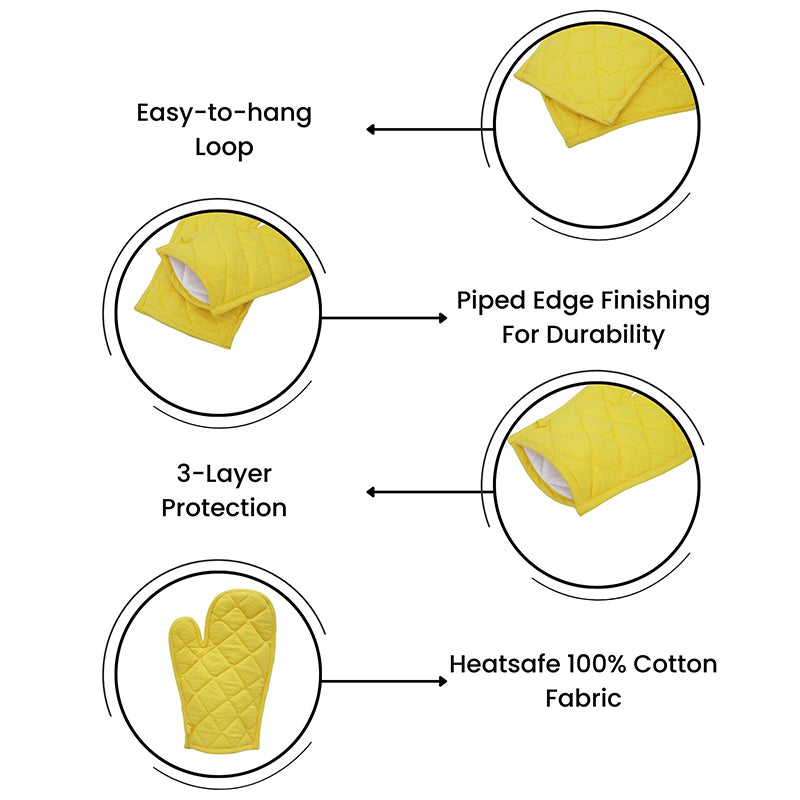 Swayam Garde Kitchen Gloves (Yellow) - Set Of Two media 8
