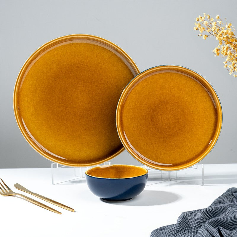 Golden Ceramic Dinner Set (Navy Blue) - 18 Piece Set media 3